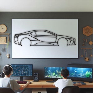 Car Silhouette Wall Art , Metal Car Wall Decor , Metal Car Wall Art , For Car Lovers , Car Guy Gift, Birthday Gift , Christmas Gift