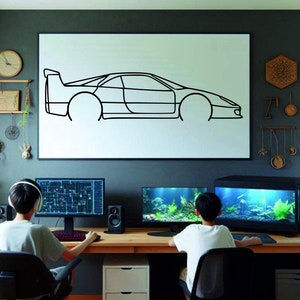 Car Silhouette Wall Art , Metal Car Wall Decor , Metal Car Wall Art , For Car Lovers , Car Guy Gift, Birthday Gift , Christmas Gift