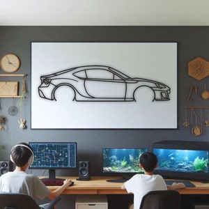 Car Silhouette Wall Art , Metal Car Wall Decor , Metal Car Wall Art , For Car Lovers , Car Guy Gift, Birthday Gift , Christmas Gift