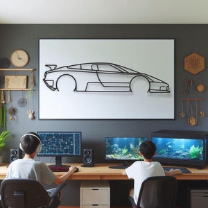 Auto Silhouette Wandkunst, Metallauto Wanddekor, Metallauto Wandkunst, für Autoliebhaber, Autokerl Geschenk, Geburtstagsgeschenk, Weihnachtsgeschenk