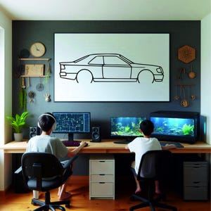 Car Silhouette Wall Art , Metal Car Wall Decor , Metal Car Wall Art , For Car Lovers , Car Guy Gift, Birthday Gift , Christmas Gift