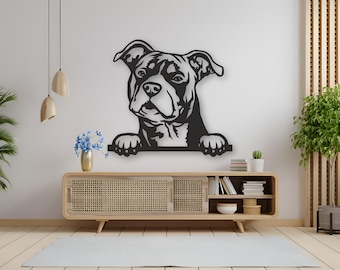 Cartello 'Attenti Al Cane' Staffordshire Bull Terrier – Acrilico Inciso 145x95 Mm – Uso Esterno/Interno