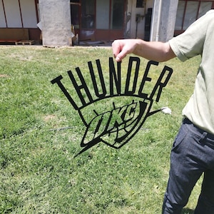 Metal Oklahoma City Thunder wall decor - Metal Oklahoma City Thunder wall art - Metal Wall Decor - Metal Wall Art - Garrage wall decor