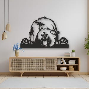 English Sheepdog Metal Wall Art – English Sheepdog Silhouette