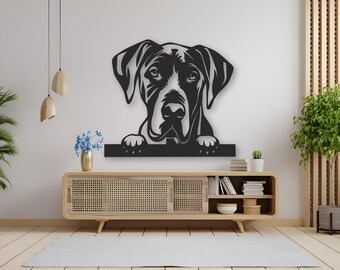 Great Dane Metal Wall Art – Modern Dog Silhouette Decor
