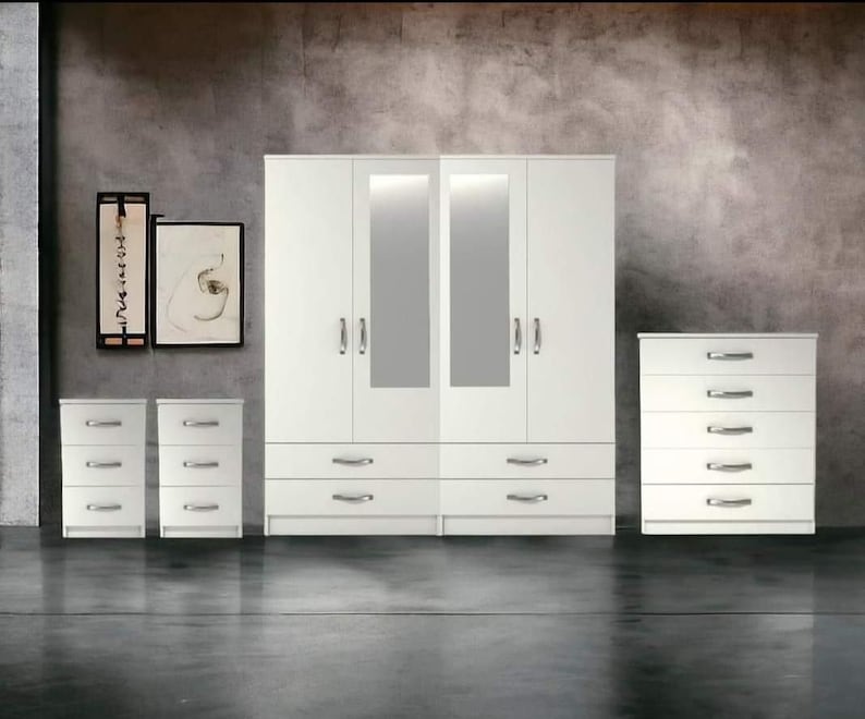 Modern Bedroom Furniture Set Fully Assembled With Free UK Delivery - Etsy