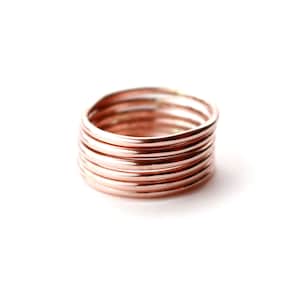 Rose Gold Ring, Rose Gold Bands, Stack Ring, Womens Stacking Ring, Smooth Band, Wedding Band, Anniversary Ring, Bridesmaid Ring