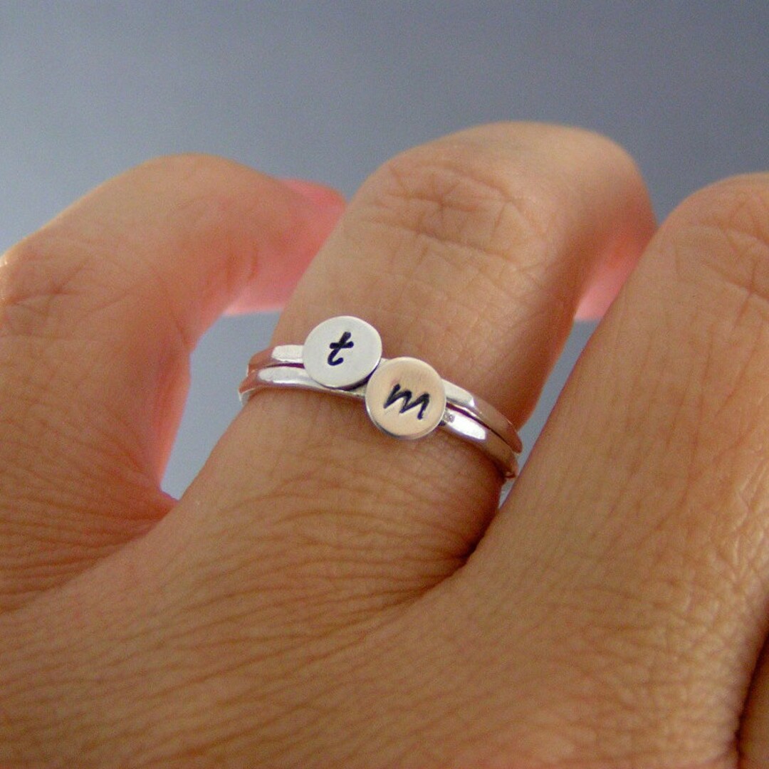 Elaine Tahe Stamp Work Ring Set of 2 Ⅹ Elaine Tahe Silver Stamp Work Ring Set 19mm US size 9/9.5 2