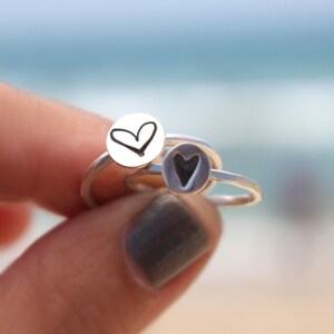 LOVE Ring, Heart Ring, Sterling Heart, LGR Heart Ring, Solid Heart Ring, Stack Ring, Silver Ring, Sterling, Bridesmaid Rings, Heart Rings