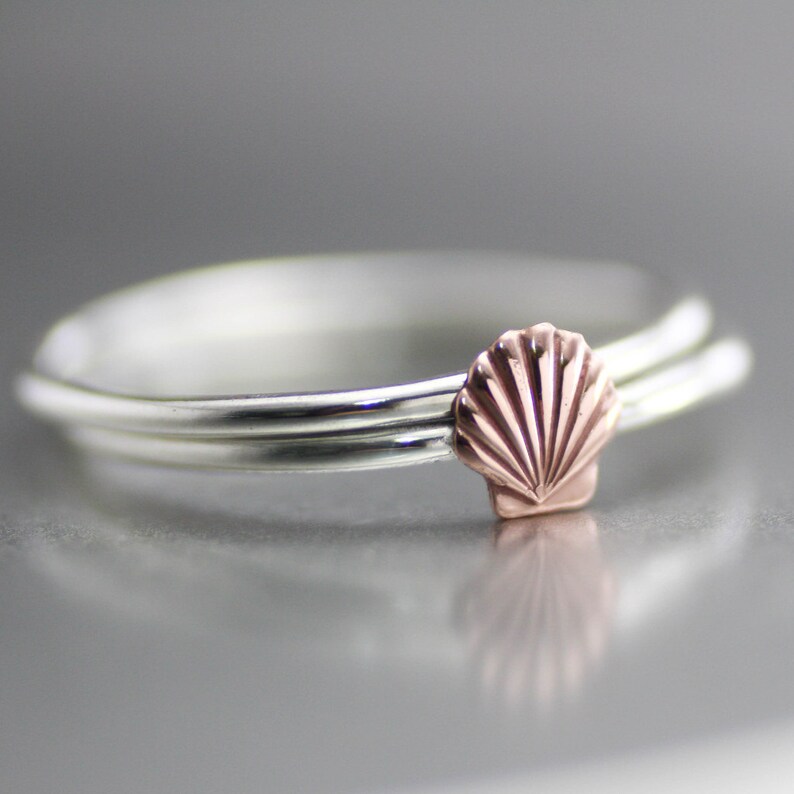 Sea Shell Ring Shell Stack Ring Tide Pool Ring Ocean Ring Etsy