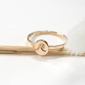Gold Wave Ring, Beach Ring, Yellow Gold Filled, Stack Ring, Ocean Ring, Womens, Graduation, Gift, Mothers Day, Gold Ring, Hammered Band