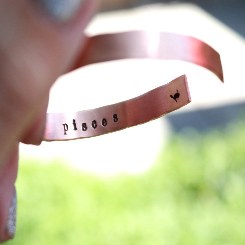 Zodiac Constellation Cuff Bracelet Copper Cuff Brass Cuff Etsy