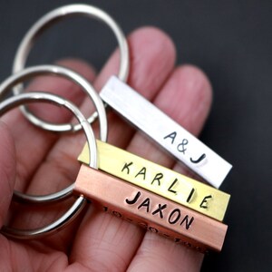 Custom Keychain, Personalized Keychain for Dad, Gold Bar Keychain ...