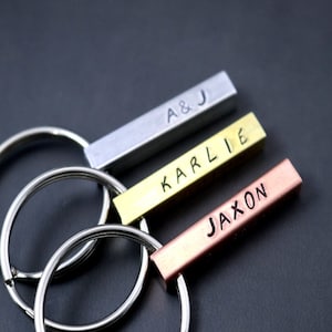 Custom Keychain, Personalized Keychain for Dad, Gold Bar Keychain ...