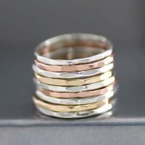 Gold Stack Rings, Set Of 2 Stack Rings, Sterling Stack Rings, Rose Gold Filled Stack Rings, Womens Stack Rings, Wedding Rings, Midi Ring