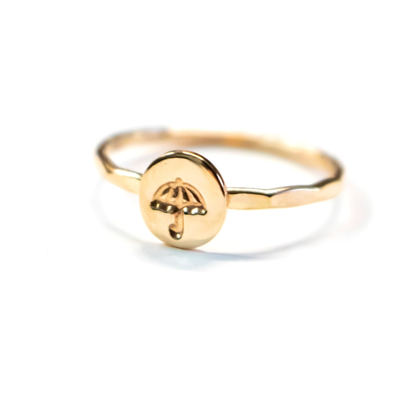 Tiny Umbrella Ring Gold Umbrella Ring Gold Stack Ring Etsy UK