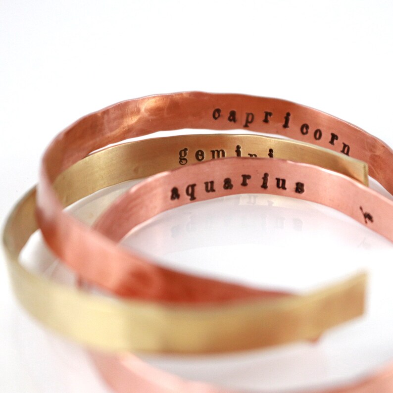 Zodiac Constellation Cuff Bracelet Copper Cuff Brass Cuff Etsy