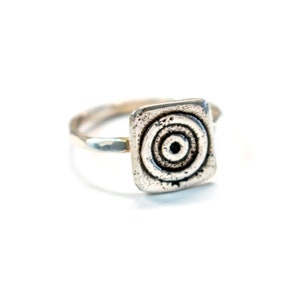 Modern Circle Ring, Bullseye Ring, Sterling Ring, Stack Ring, Minimalist Ring, Sterling Ring, Boho Ring, Ready To Ship, Size 6, Grad Gift