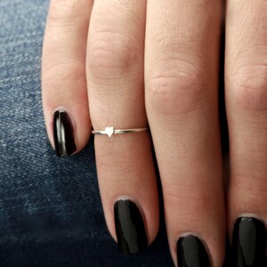 Tiny Heart Ring, Petite Heart Ring, Copper Heart Ring, Silver Heart ...