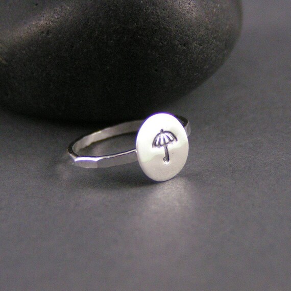 Items similar to Little Sterling Silver Umbrella Ring on Etsy