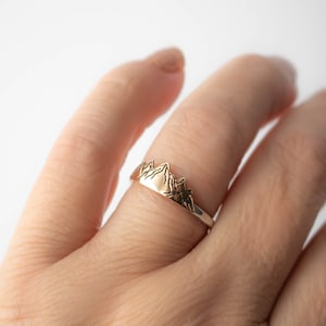 Mountain Range Ring, Sterling Ring, Stacking Ring, Mountain Ring, Womens, Nature Ring, Boho Ring, Gold Mountain Ring, Brass Mountains, Band
