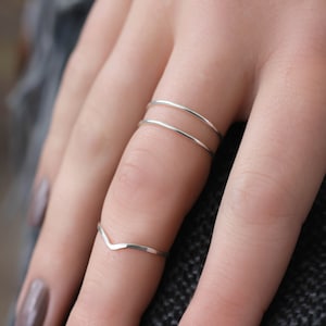 Womens Midi Ring, Sterling Stack Ring, Knuckle Ring, Sterling Band, Silver Band, Petite Ring, Minimalist Ring, Super Fine Silver Band, Gift