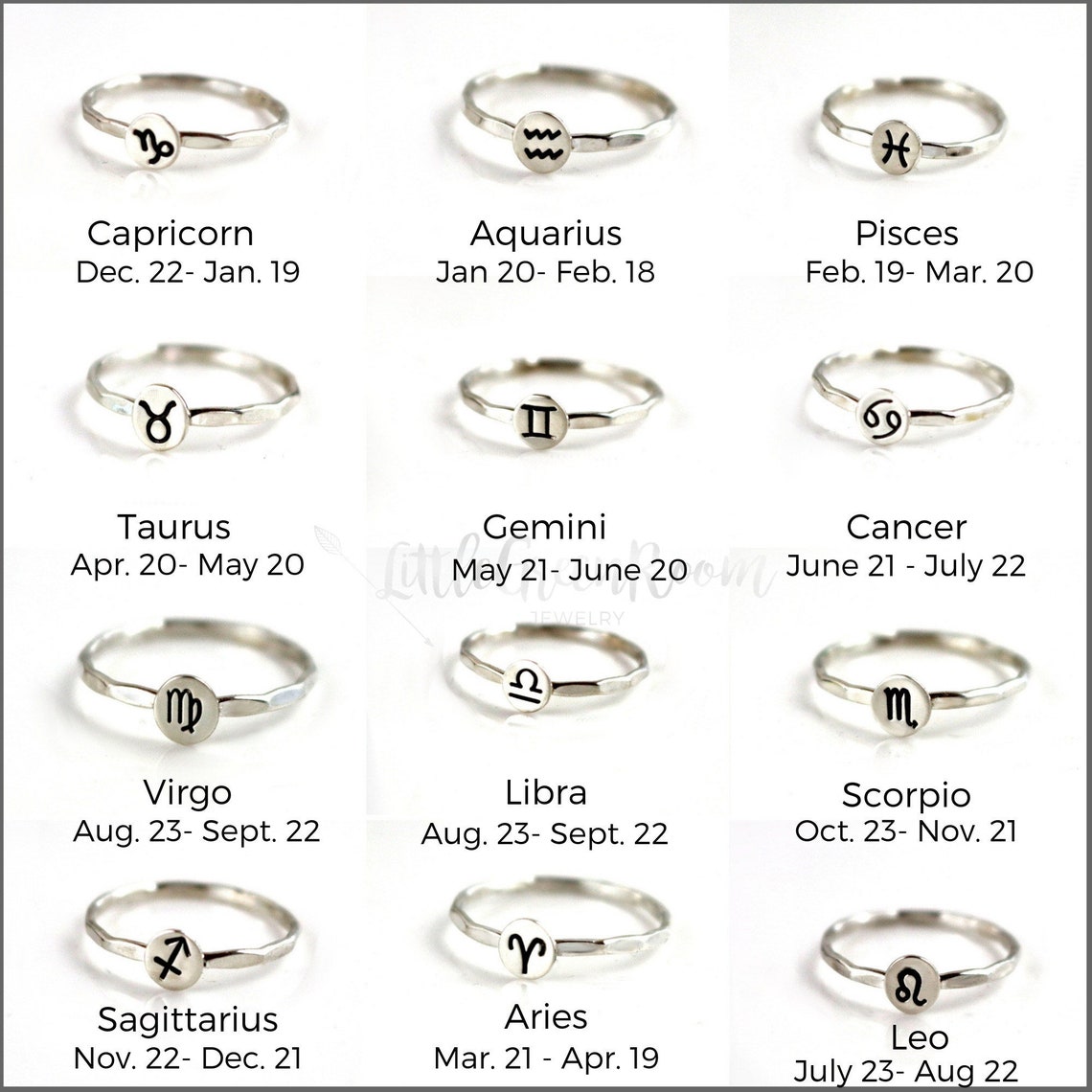 Zodiac Symbol Ring Astrology Ring Birthday Ring Zodiac Etsy