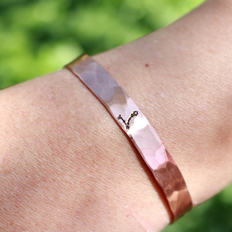 Zodiac Constellation Cuff Bracelet Copper Cuff Brass Cuff Etsy