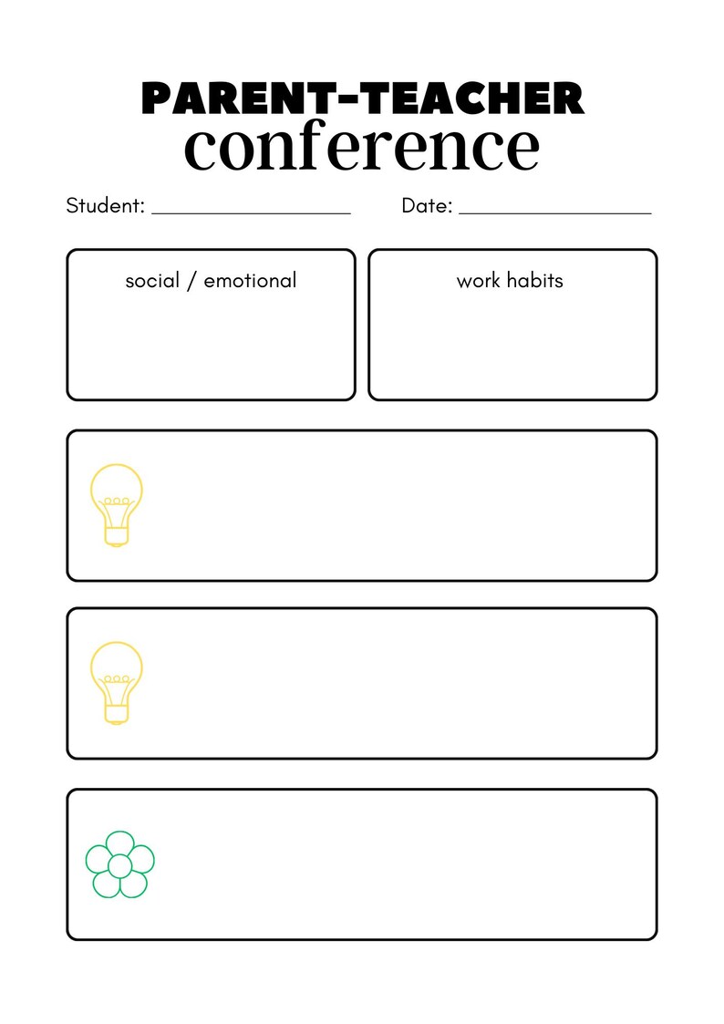 Editable Parent-teacher Conference Feedback Form, Feedback Form, Parent ...