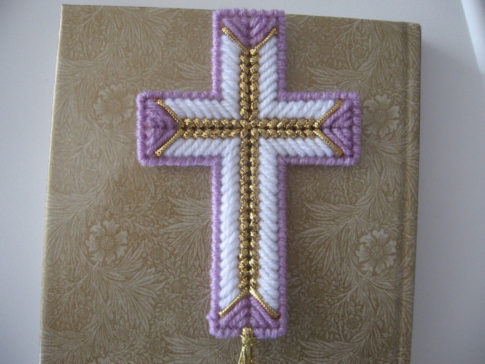Plastic Canvas Cross Bookmark Etsy