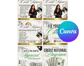 Credit Repair Flyer Bundle: Editable Canva Templates (Digital Download)