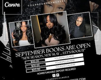 september booking flyer, september booking flyer lashes, fall beauty flyer, august booking flyer, september hair flyer, september nails