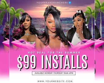 August bookings, August book flyer, August booking flyer hair, summer hot deals flyer, summer hair special flyer, wig flyer, hair flyer,