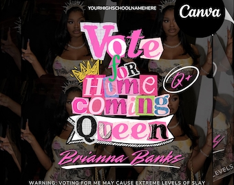 Homecoming Queen Campaign Flyer: Editable Template