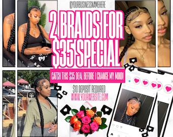 August books are open, August bookings, August book flyer Lash Specials Nails Flyer Braid Beauty Bundles Extensions braid special, braid fly