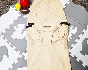Capa BEGE E CINZA adequada para cadeira de balanço Babybjörn 100% algodão capa de reposição Babybjörn para cadeira de balanço de bebê