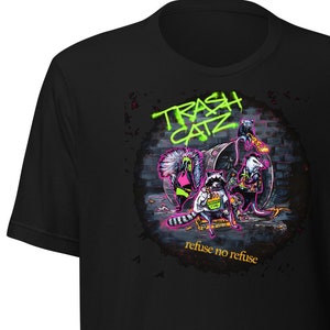 Trash Catz Punk Band T-Shirt Spraypaint Version