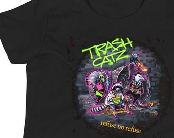 Trash Catz Punk Band Youth Kids Tee