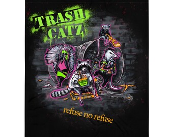 Trash Catz Punk Band 50" x 60" Throw Blanket