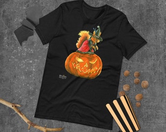 Red Squirrel Witch Halloween Unisex T-Shirt