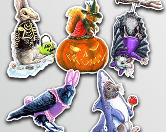 25 Halloween Animal Decals - 2" Sticker set -