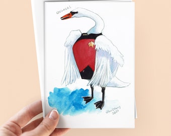 Swan Luc Greeting Card