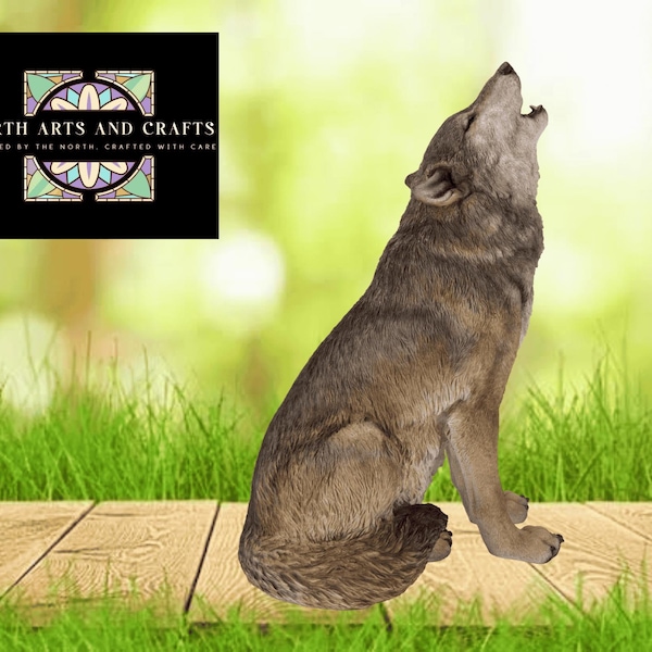 Mountain Call – Giant Wolf Howling Resin Figurine For Indoor/Outdoor Home & Garden Decor