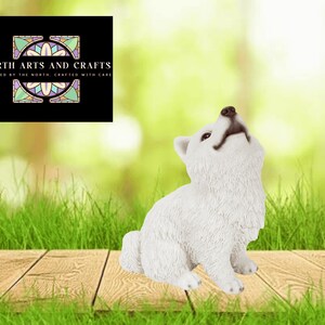 The Tiny Howler – American Eskimo Puppy Resin Figurine For Home, Garden or Yard Decor