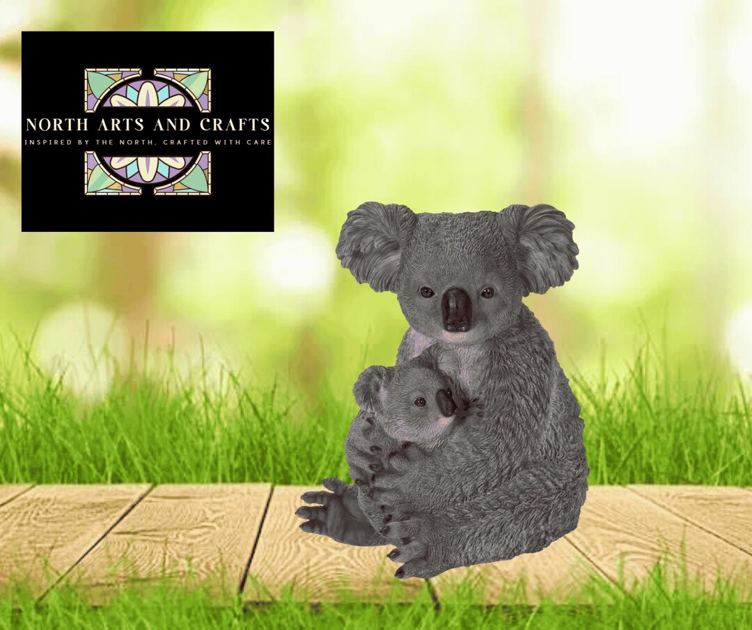 Mother & Baby Koala- Realistic Resin Animal Statue for Home or Yard ...