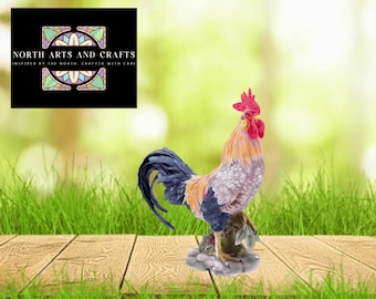 Country Charm – Colored Rooster Resin Figurine For Home, Garden or Indoor/Outdoor Decor