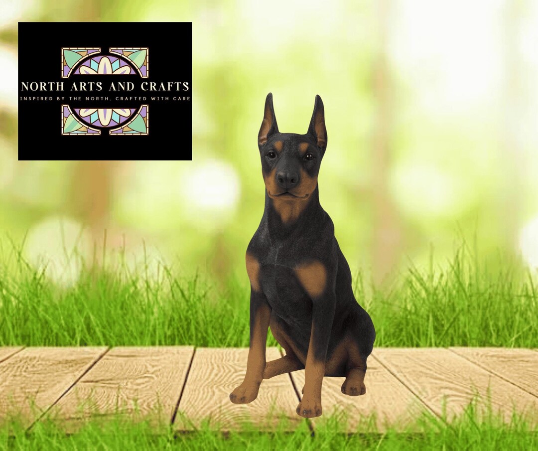 Photo inspiration: Loyal Doberman Pinscher Sitting Statue Resin Dog Figurine For Indoor Photo Inspiration