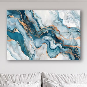 Blue Abstract Glass Art, Marble Glass Wall Art, Modern Wall Decor, Wall Hanging, Abstract Wall Art, Modern Home Decor, Gift For New Home