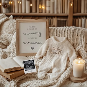 Book Pregnancy Announcement Digital, Neutral Announcement, Our Next Chapter Begins Editable Social Media Template, Pregnancy Reveal, Boho