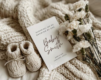 Minimalist Digital Pregnancy Announcement Ultrasound Baby Reveal Editable Canva Template Modern Social Media Pregnancy Announcement Boho